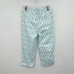 Talbots Perfect Skimmer stretch aqua blue paisley print cropped casual pants 6 Photo 4