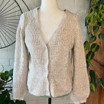 Donna Karan Heathered Crop Cardigan Camel Ivory Photo 1
