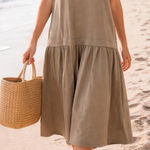 Free People Herron Drop-Waist Maxi Dress Women’s Size Large Treehouse Photo 0