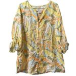 Rachel Zoe  100% Linen Button Down Tunic Shirt Size 1X Beach Vacation Resort wear Photo 0