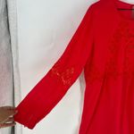 Gianni Bini Mini Dress Womens XS Red Viscose Lace Cutout Detail Keyhole Back Photo 3