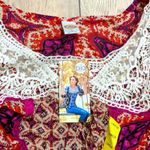 NEW Bila Women's L Large Semi Sheer Peasant‎ Babydoll Top Hippie Shirt NWT Red Photo 1