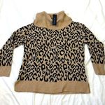 Rachel Zoe sweater turtleneck tan & black animal print size XS NWT Oversized Photo 0