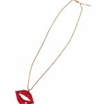 Betsey Johnson Lips With Rhinestone Necklace, Red Photo 1