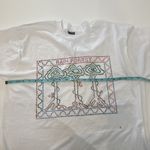 Hand Designed Vintage Rainforest Design Puffy Paint White Cotton Stretch T Photo 5