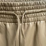 Open Edit  Size Large Tan Faux Leather Wide Leg Pants Pull On Minimalist Casual Photo 2