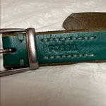 Fossil  Teal Leather Belt with Silver Buckle Sz S Photo 1