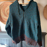 UNIQLO x MARNI Collaboration Oversize Full Zip Hoodie blue brown Knit wool Med Photo 0