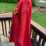Disney Vintage  Store Winnie The Pooh & Piglet Red Sweatshirt Top Shirt Size L Photo 4