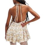Free People New Rare Chiara Playsuit Mini Open Back Jacquard Metallic Romper XS Photo 2