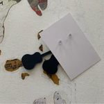 Boutique Black Glitter Guitar and Heart Charm Drop Festival Eras Statement Earrings Photo 2