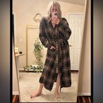 SKIMS RARE  Cozy Knit Unisex Robe in Plaid brown black fuzzy Xs fall holiday $250 Photo 1