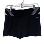 PINK - Victoria's Secret Victoria’s Secret Pink black w/grey & white accents sz large yoga workout short. Photo 0