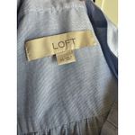 Loft Womens Blouse Sz XS Blue Oxford Cloth Henley Banded Collar Shirt Top Photo 8