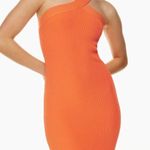 Aritzia Babaton Orange Cross neck Dress!! Size L Photo 0
