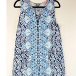Lilly Pulitzer Dress Blue Mini Kelby Shift Mermaid Tail V Neck Tank Size 10 Photo 6