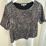 Search For Sanity Faux Fur Sequin Shell Top SZ L Photo 0