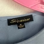 Shinestar  Casual Dress Drop Waist Crew Neck 3/4 Sleeve Womens Medium Blue Photo 4