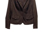 Banana Republic  Linen Blend Blazer Chocolate Brown Size 10 Photo 6