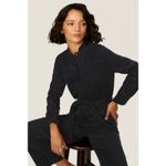 A.P.C. Justine Navy Corduroy Straight Leg Belted Long Sleeve Jumpsuit Size 2 Blue Photo 3