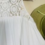 Full Tilt  White Boho Crochet Summertime Beachy Tank Tunic/Mini Dress | Size: L Photo 2