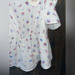 Hippie Rose  White Floral Cold Shoulder Peplum Top Summer Romantic‎ Blouse M A58 Photo 3