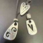 Brighton Retired Brazilian Multi Cord Triple Heart Pendant Necklace Photo 5