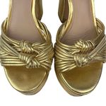 Rachel Zoe  Gold Metallic Avery Platform Slingback Open Toe High Heels Sandals 7 Photo 4
