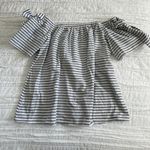 Blush boutique Blue & White Striped Off the Shoulder Top Photo 2