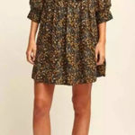 Ba&sh Sandra Ruffled Georgette Mini Dress In Brown Carbone Sz Medium Photo 0