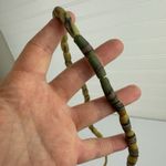 African Sand Cast Glass Trade Beads Handmade Green Earthtone Brown on Grass Photo 5