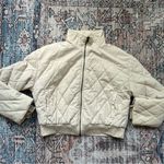 Young Fabulous and Broke YFB Cream Quilted Puffer Jacket Cropped Coat Size Small Photo 5