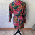 Victoria's Secret Gold Label Victoria Secret kimono robe, green floral, 100% silk, tie sash: S Photo 1
