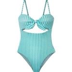 Anthropologie New. WET brand gingham swimsuit. Large. Retails $168 Photo 5