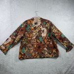 VTG Life Style Woman Floral Print Jacket Women 2X Button Front Patchwork Artsy Brown Photo 2