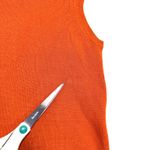 Coldwater Creek Large Silk Orange Sweater Vest Mockneck Ribbed Knit Retro 90s Photo 2