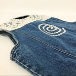 Vintage Embellished Cropped Denim Vest | Size M/L Blue Size L Photo 9
