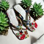 Franco Sarto Carmella Floral Knot Slide Sandals Heeled Square Toe - Size 7M Photo 13