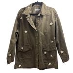 Sincerely Jules Bailey Green Embroidered Stars Denim Jacket Size XL Photo 0