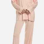 Hale Bob  2 piece classic pajama set in pink with white piping size small NWT Photo 0