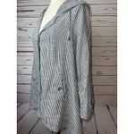 Jones New York Jones and Co New York NWT Jacket Medium Hooded‎ Linen Long sleeve Shirt Striped Photo 6