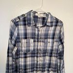 Love Tree  Shirt Dress Blue Plaid Photo 3