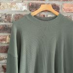 Aerie Green Waffle Knit Lounge Oversized Sweatshirt Photo 2