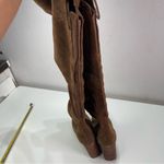 Steve Madden  Women 8 Brown Leather Suede Novela Over The Knee Chunky Heel Boots Photo 9