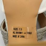 Lulus  Celine satin white pointed toe mules rhinestone strap women’s Size 7.5 Photo 6