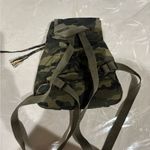 Camouflage Backpack with Pink Floral Embroidery Green Photo 1