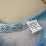 Ocean Drive Blue White Tie-Dye Fringe Top By  ‎ Rayon S Photo 1