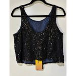 Le Superbe Supremes Cami Tank Size Small NWT Black Deco Sequins Lace Dressy Photo 7
