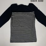 Jones New York Black and White Striped Long Sleeve Top Women’s Medium Photo 2