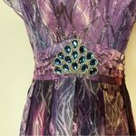 SunnyRight Flutter Sleeve Rhinestone Embellished Purple Dress Women’s Medium Pink Photo 3